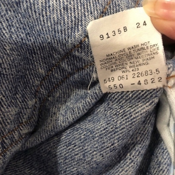 Vintage LEVI’S 550 raw hem on waist high waist jeans blue - Picture 11 of 16